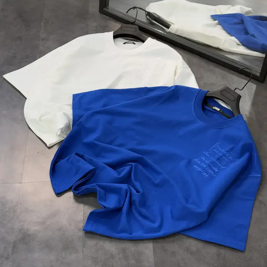 تیشرت باکسی گلدوزی مینیمال - تصویر 3